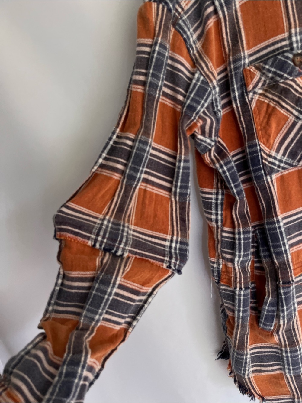 Oli & Hali Orange and Black Plaid Button-Up Shirt - Picture 7 of 13